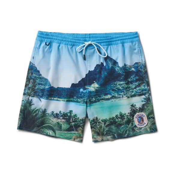 Roark x Hinano Shorey 16” Sun God Elastic Waist Swim Trunks New Sz Medium RB466 - Picture 1 of 7